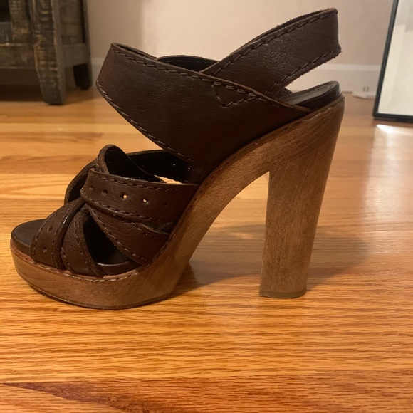 Chloe brown leather platform sandals size 37 - Picture 4 of 4